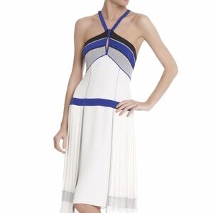 BCBGMAXAZRIA RUNWAY Halter Violetta Pleated Cocktail Party Dress